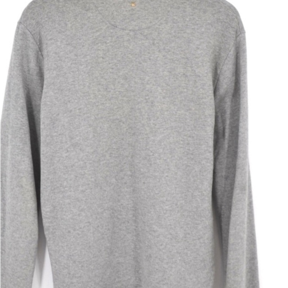 Valentino Made in Italy Gray Crewneck Sweatshirt with Contrast Tan Zip Pocket –M - Picture 11 of 13